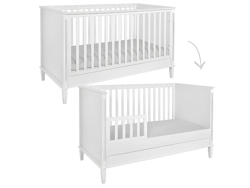 Lit évolutif 70x140 tiroir inclus Bianka Blanc