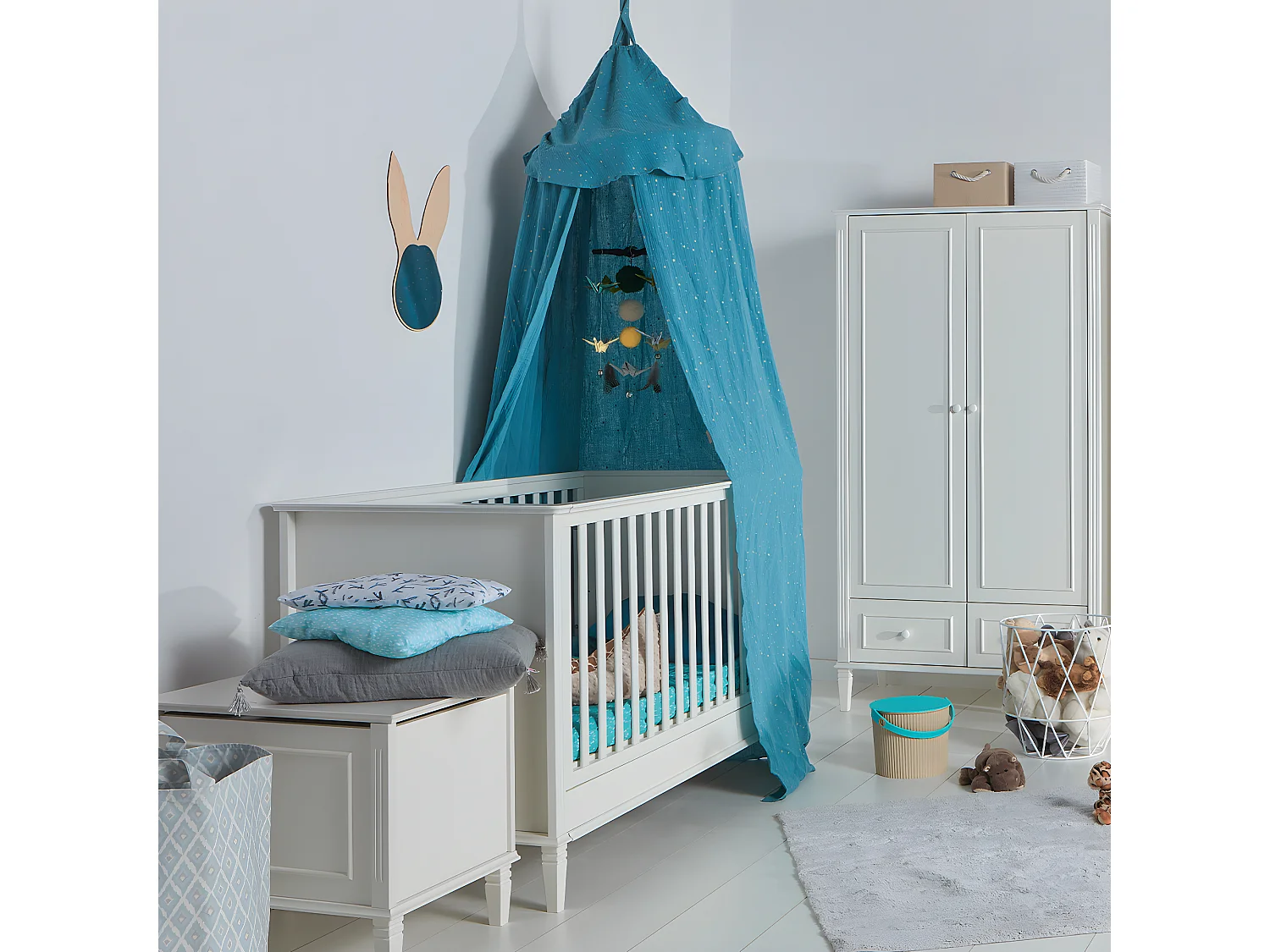 Lit évolutif 70x140 tiroir inclus Bianka Blanc