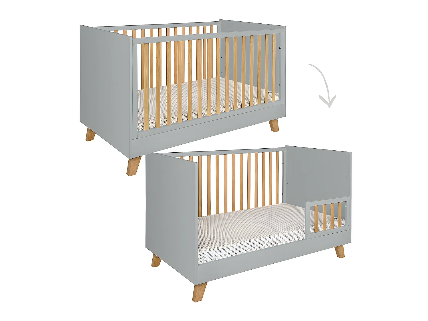 Lit évolutif 70x140 Zara Gris