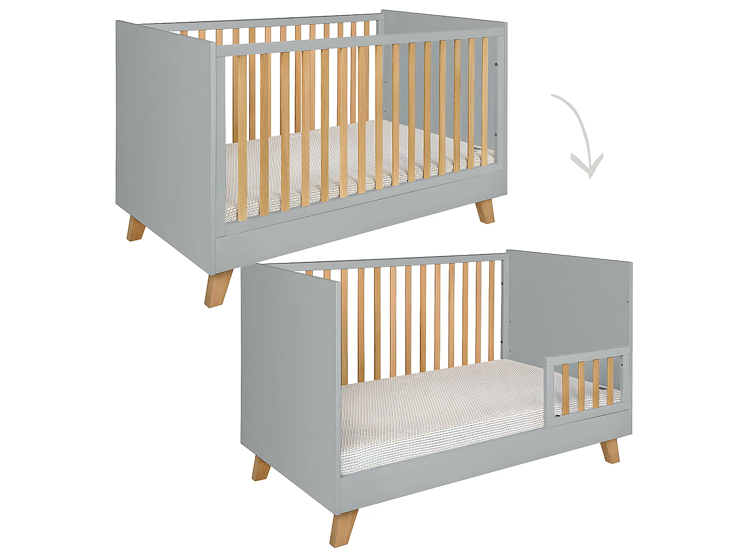 Lit évolutif 70x140 Zara Gris