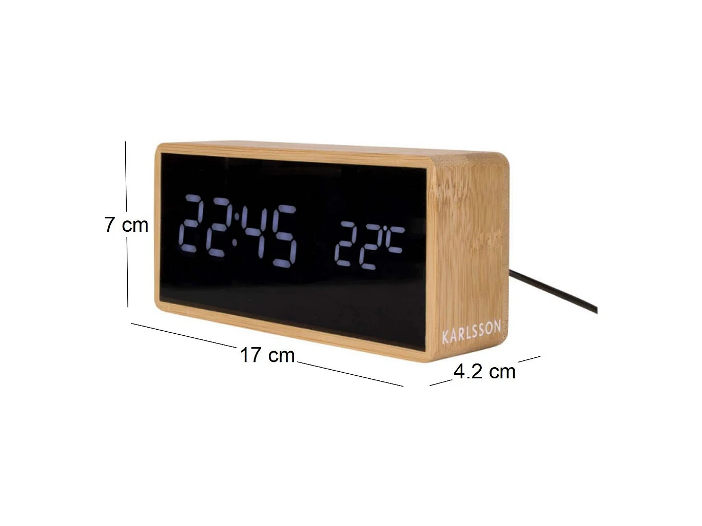 Réveil en bambou Tube