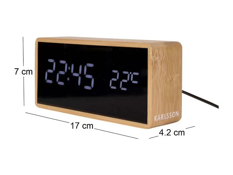 Wekker Tube Bamboo - Naturel