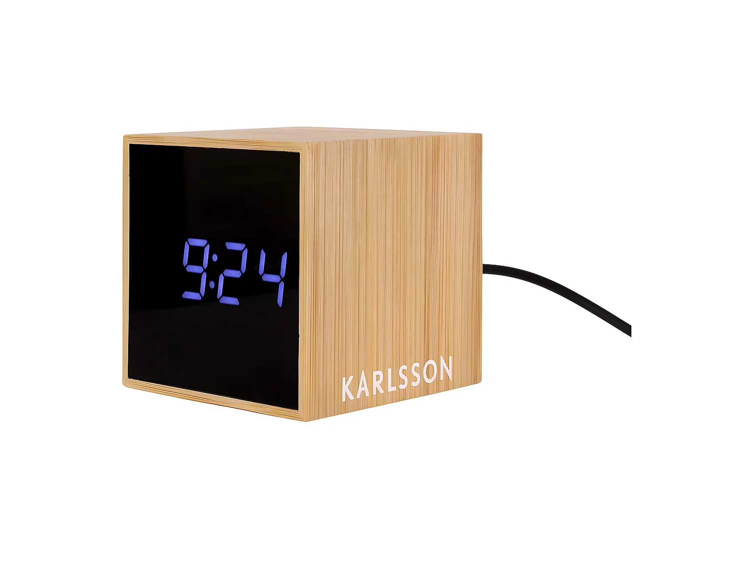 Réveil en bambou Mini cube