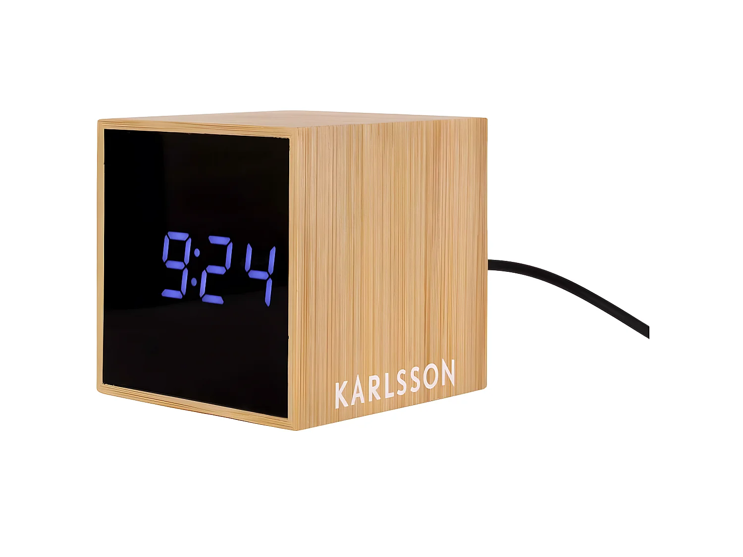 Réveil en bambou Mini cube