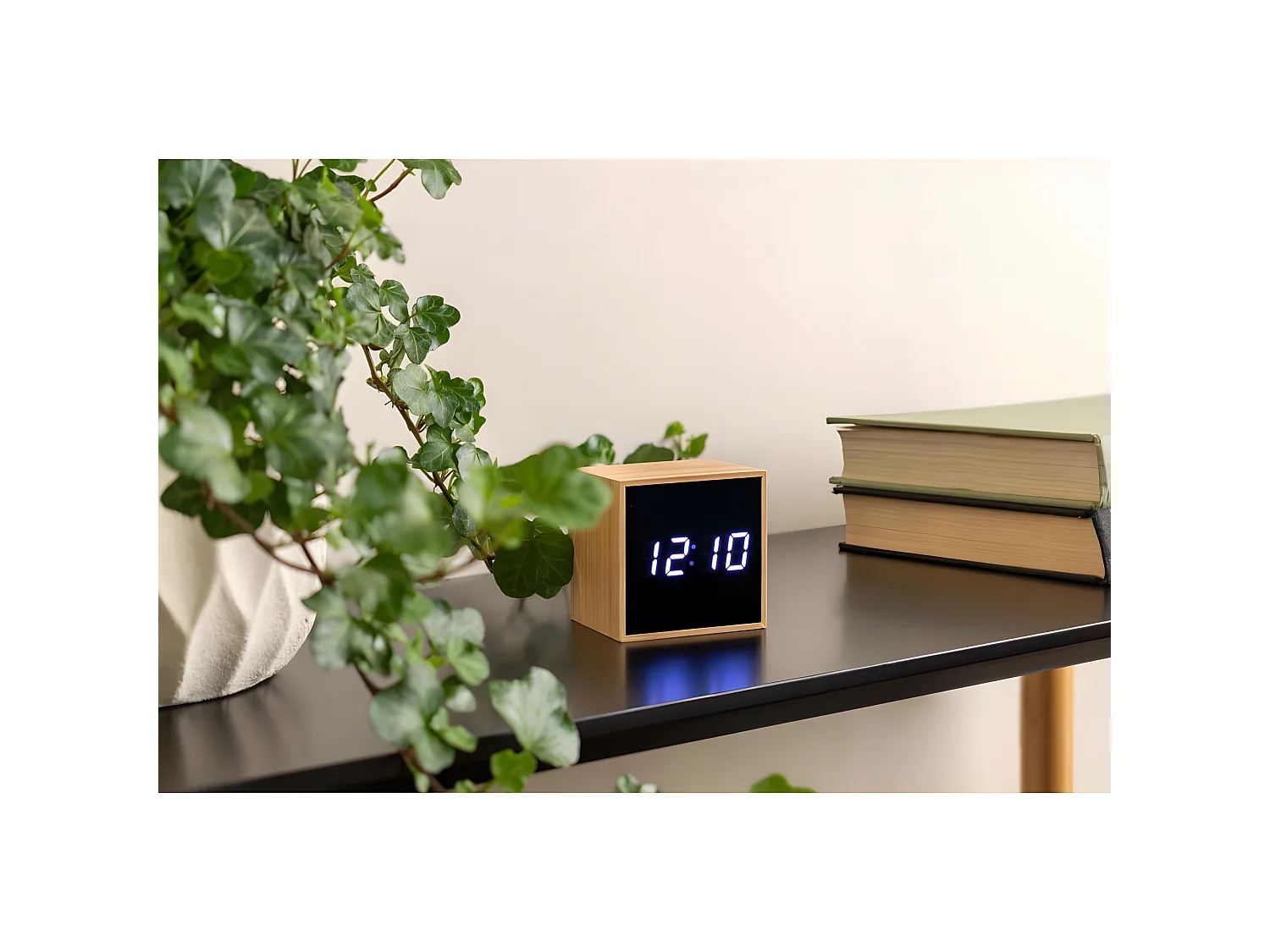Réveil en bambou Mini cube