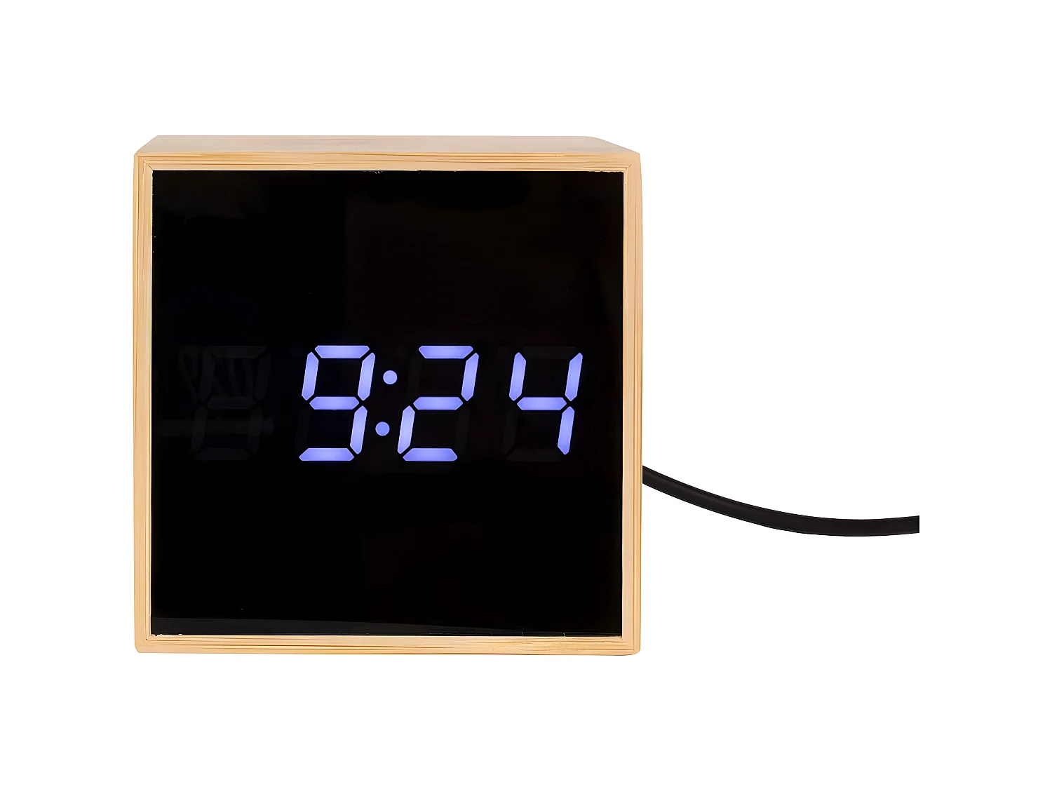 Réveil en bambou Mini cube