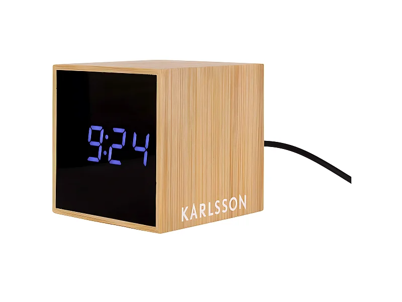 Réveil en bambou Mini cube