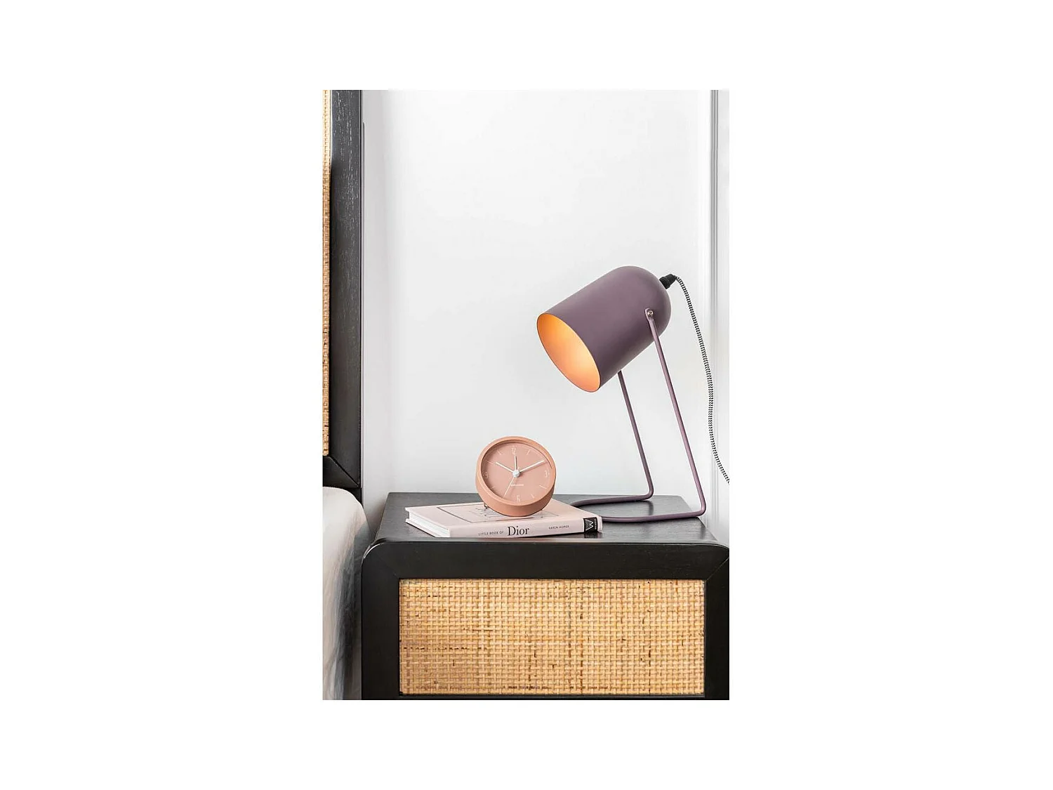 Wecker aus mattem Metall Numbers & Lines 9 cm