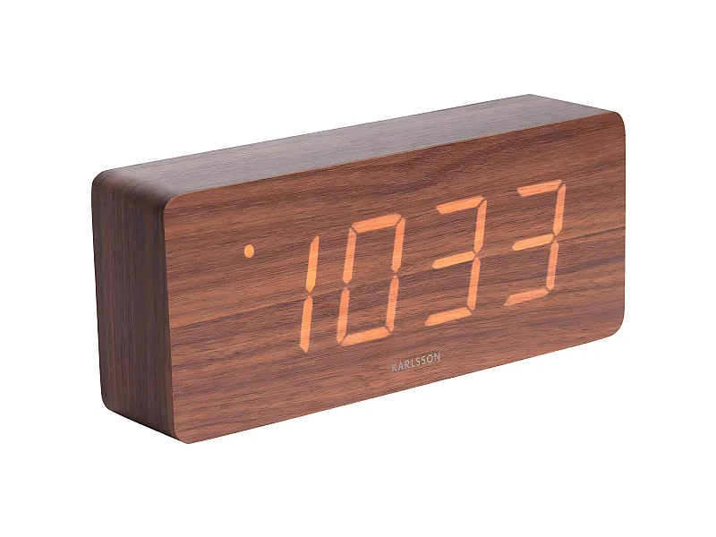 Réveil en bois chiffres LCD Tube