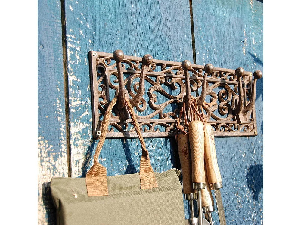 Porte outils jardin Antique en fonte 3 supports