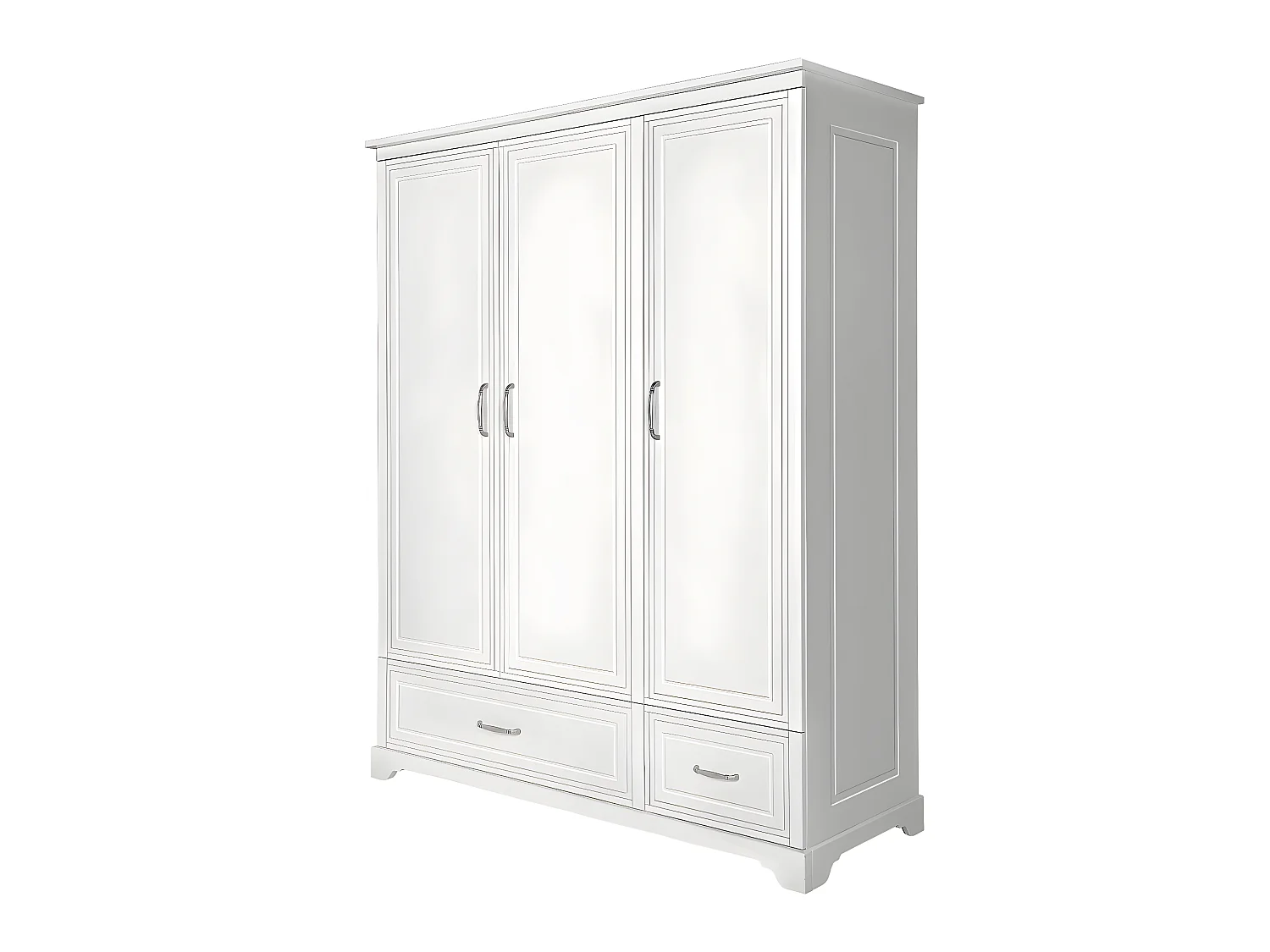 Armoire 3 portes 2 tiroirs Melody Blanc