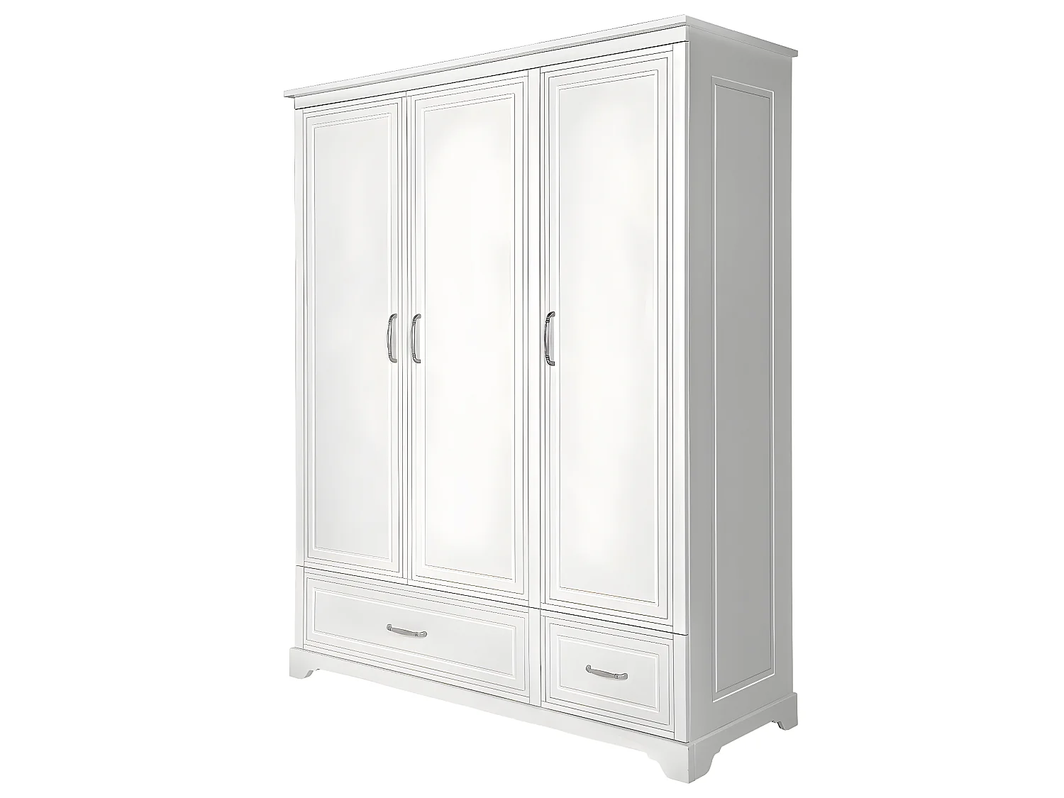 Armoire 3 portes 2 tiroirs Melody Blanc
