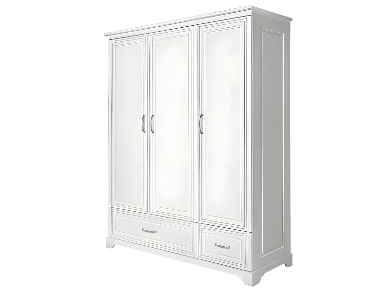 Armoire 3 portes 2 tiroirs Melody Blanc