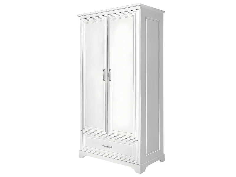Armoire 2 portes 1 tiroir Melody Blanc