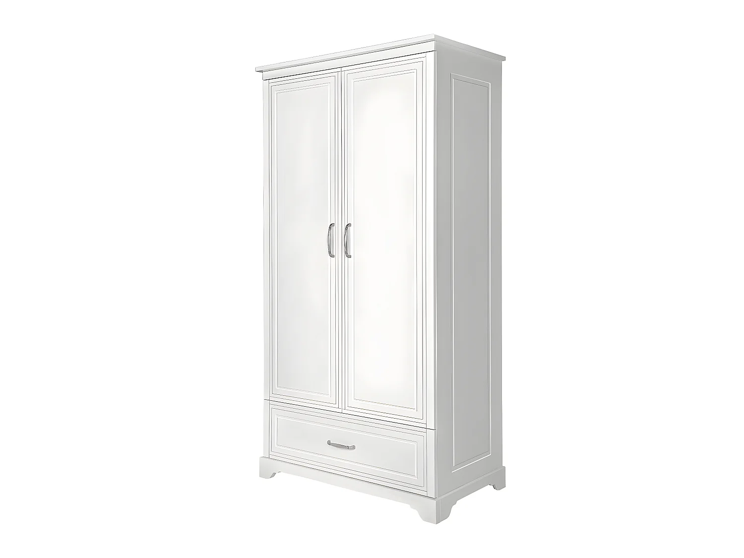 Armoire 2 portes 1 tiroir Melody Blanc