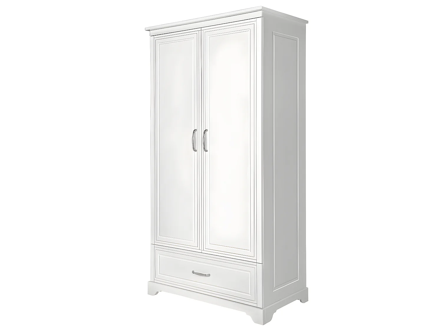 Armoire 2 portes 1 tiroir Melody Blanc