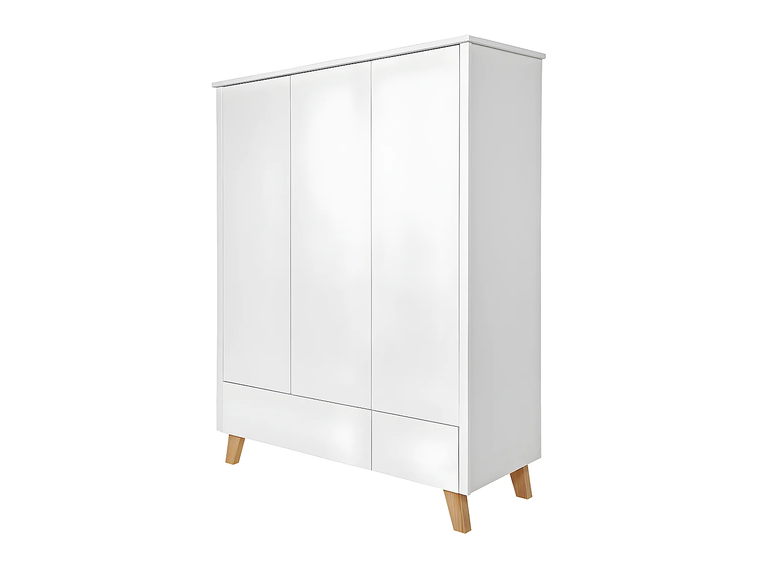 Armoire 3 portes 2 tiroirs Zara Blanc