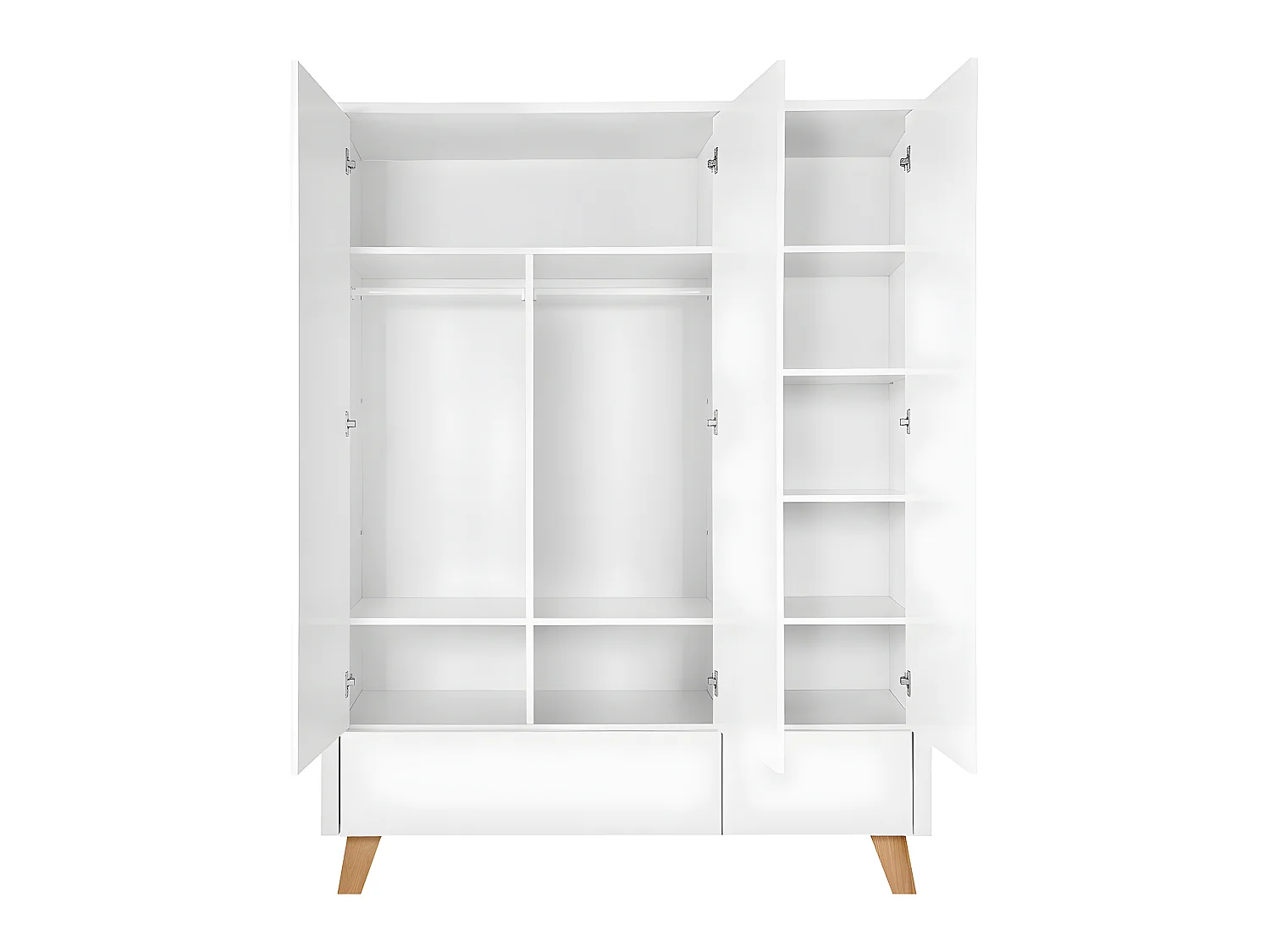 Armoire 3 portes 2 tiroirs Zara Blanc