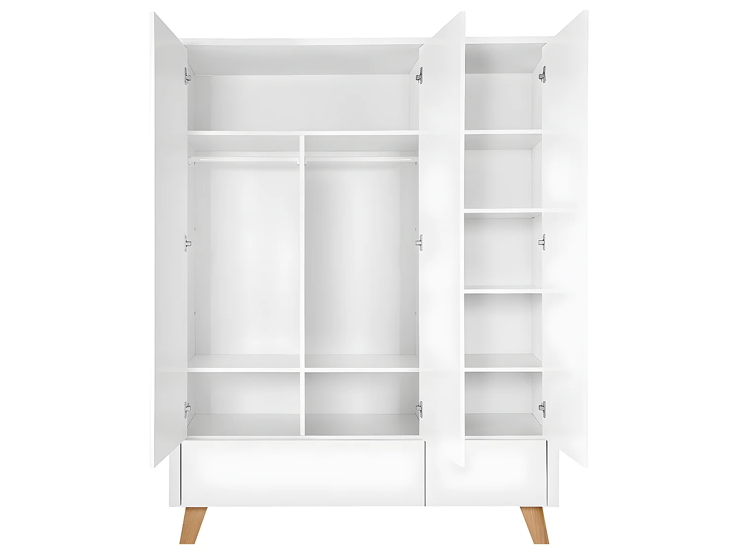 Armoire 3 portes 2 tiroirs Zara Blanc