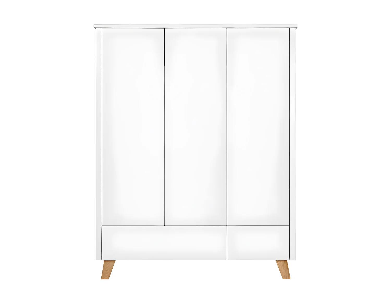 Armoire 3 portes 2 tiroirs Zara Blanc