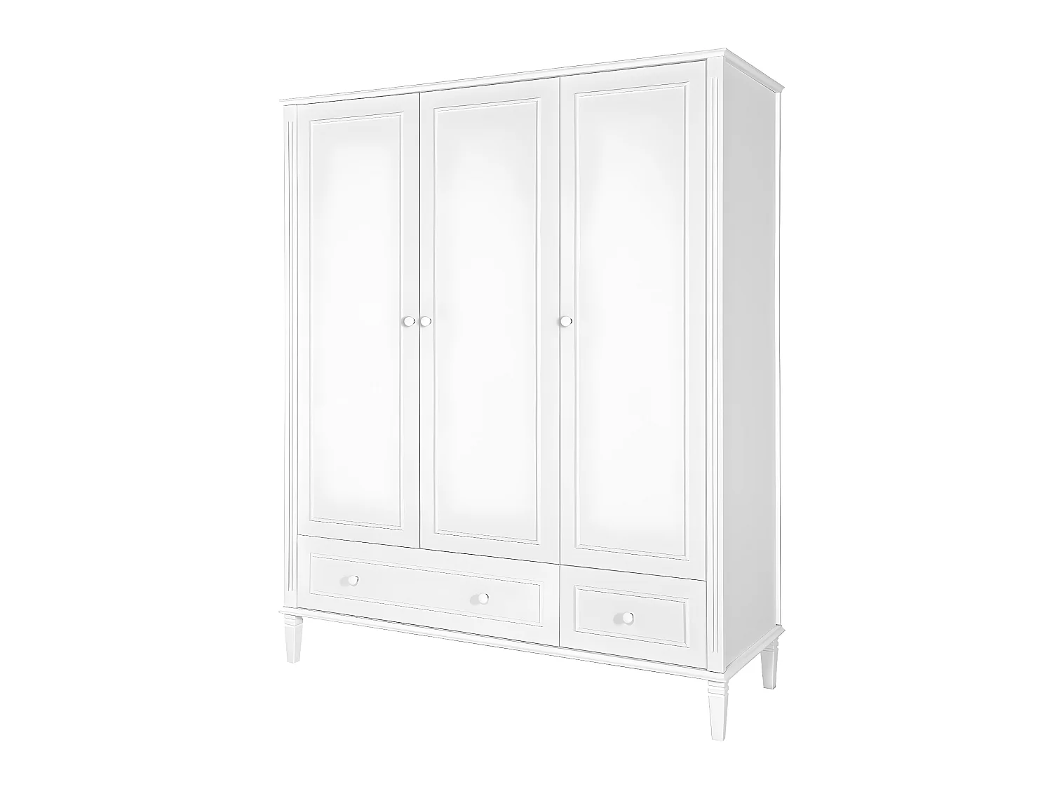 Armoire 3 portes 2 tiroirs Bianka Blanc