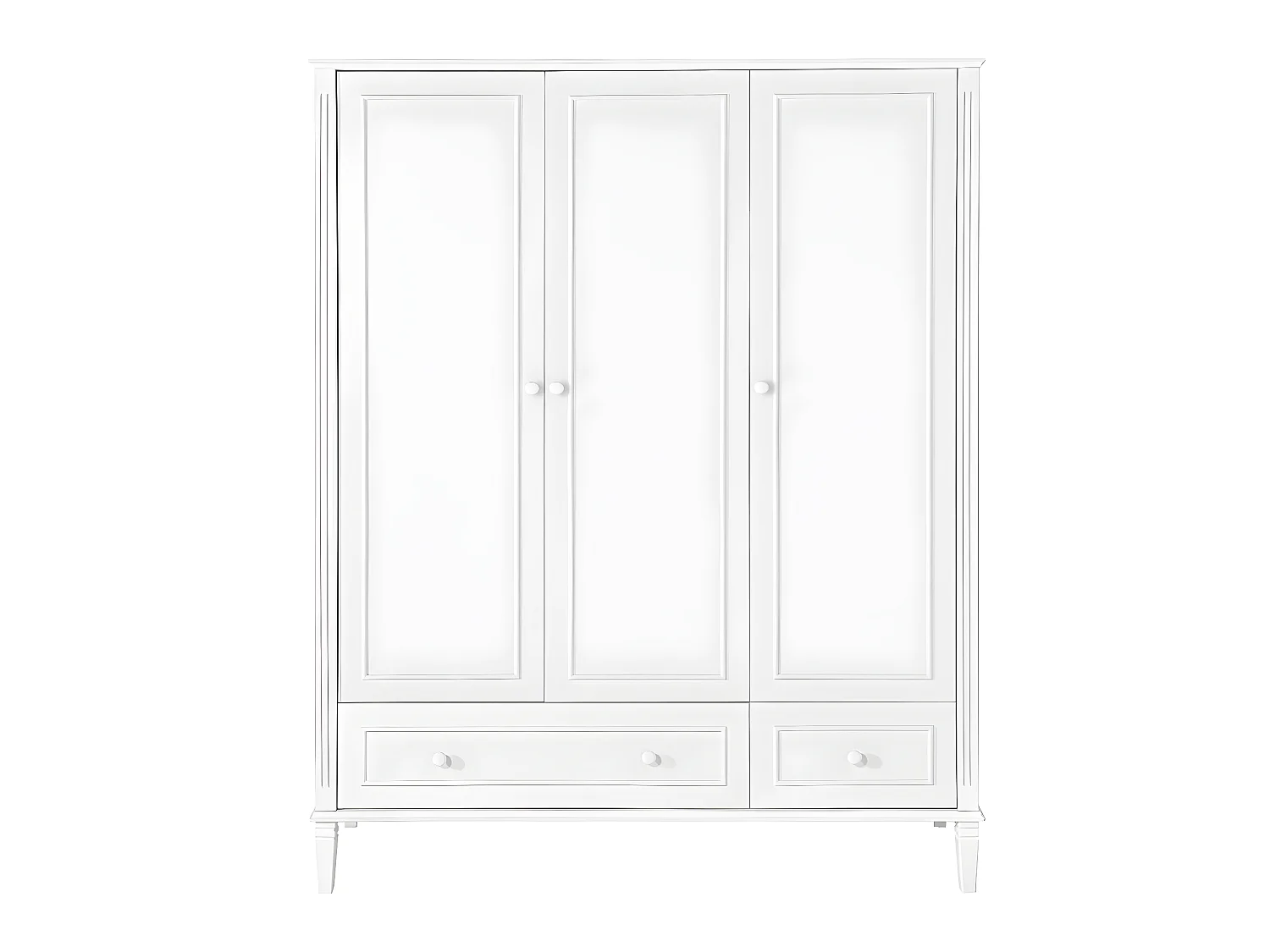 Armoire 3 portes 2 tiroirs Bianka Blanc