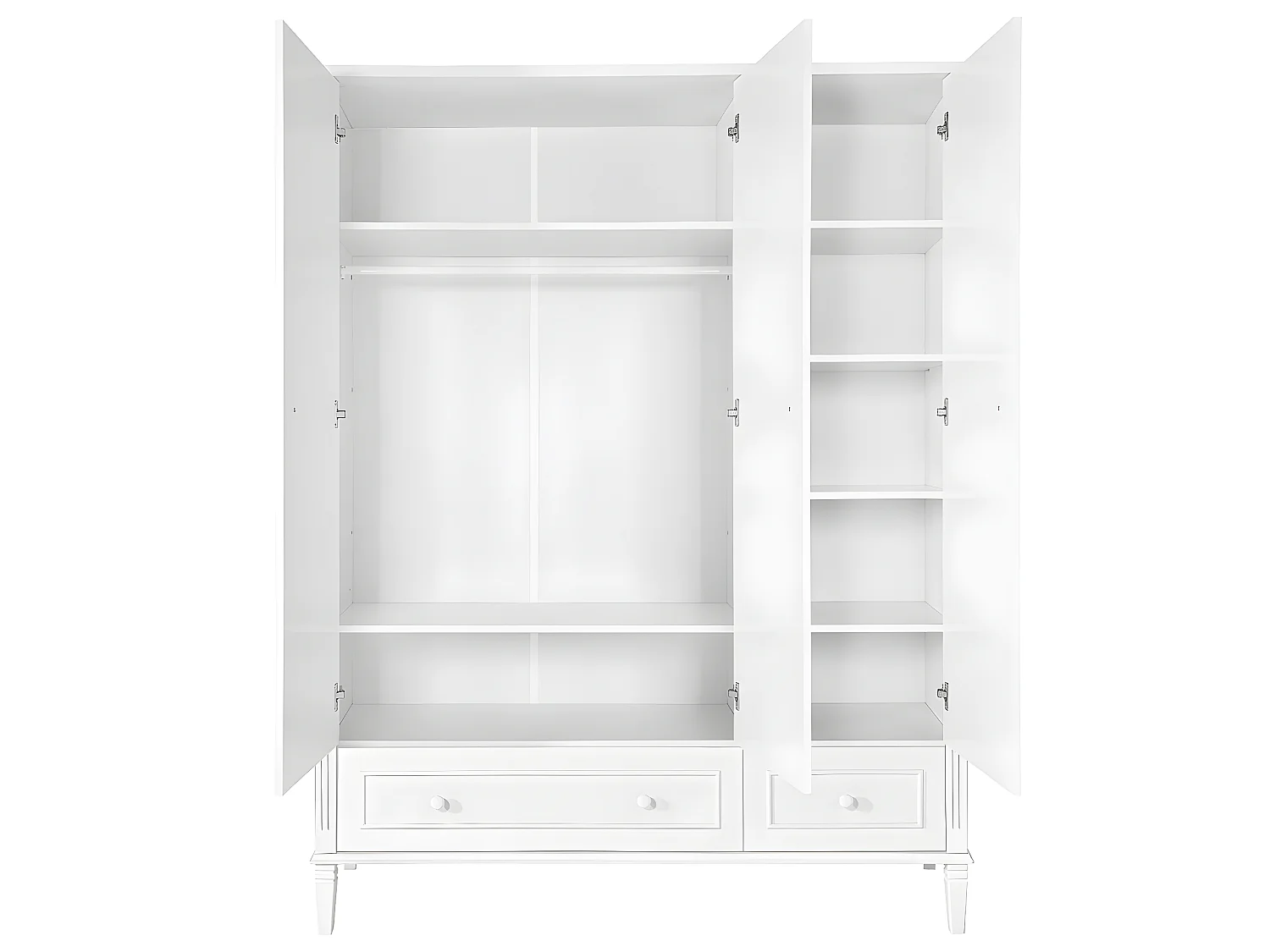 Armoire 3 portes 2 tiroirs Bianka Blanc