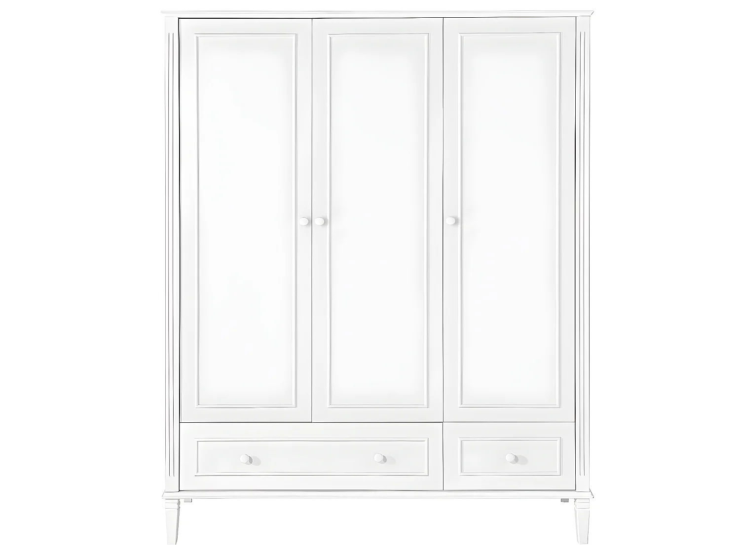 Armoire 3 portes 2 tiroirs Bianka Blanc