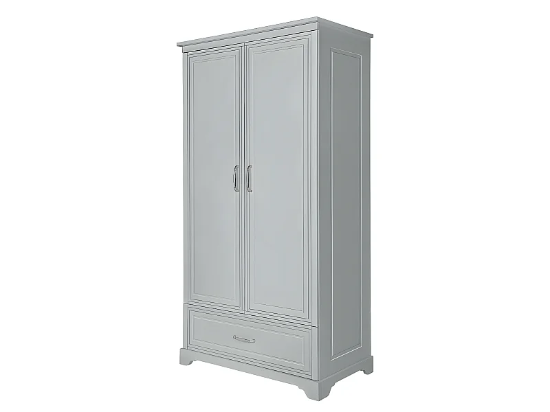 Armoire 2 portes 1 tiroir Melody Gris