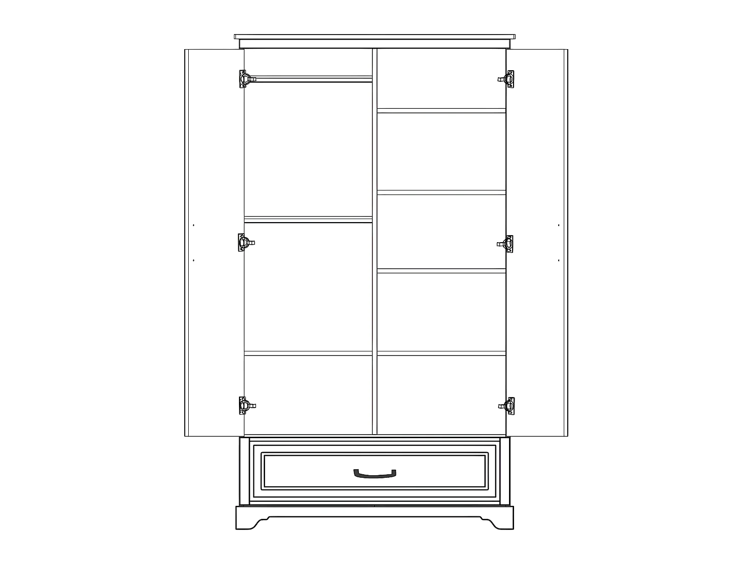 Armoire 2 portes 1 tiroir Melody Gris