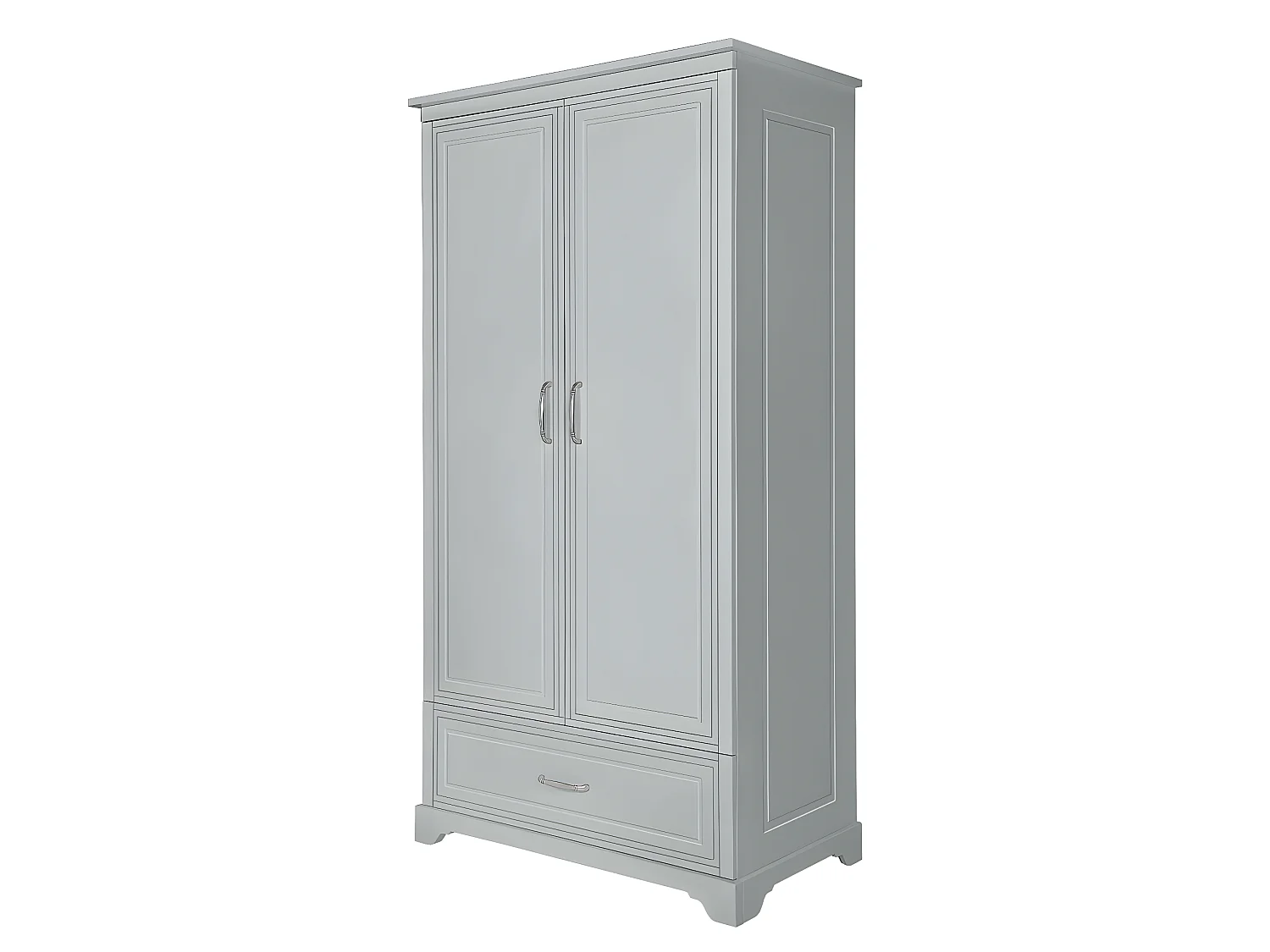 Armoire 2 portes 1 tiroir Melody Gris