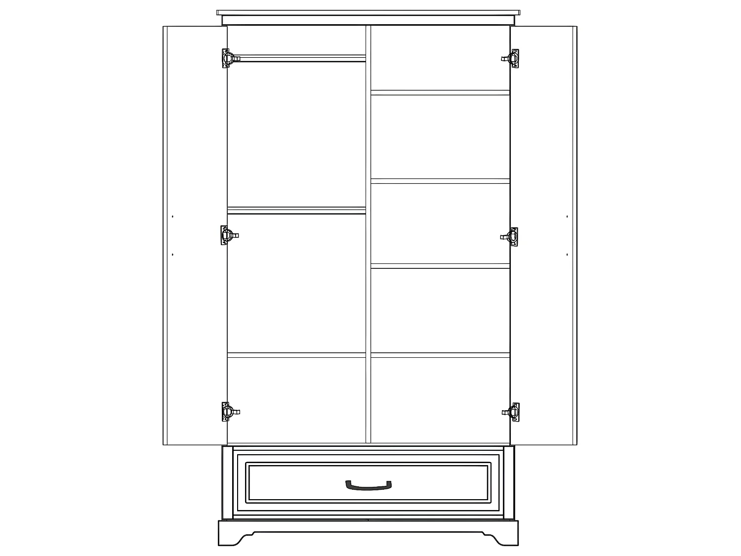 Armoire 2 portes 1 tiroir Melody Gris