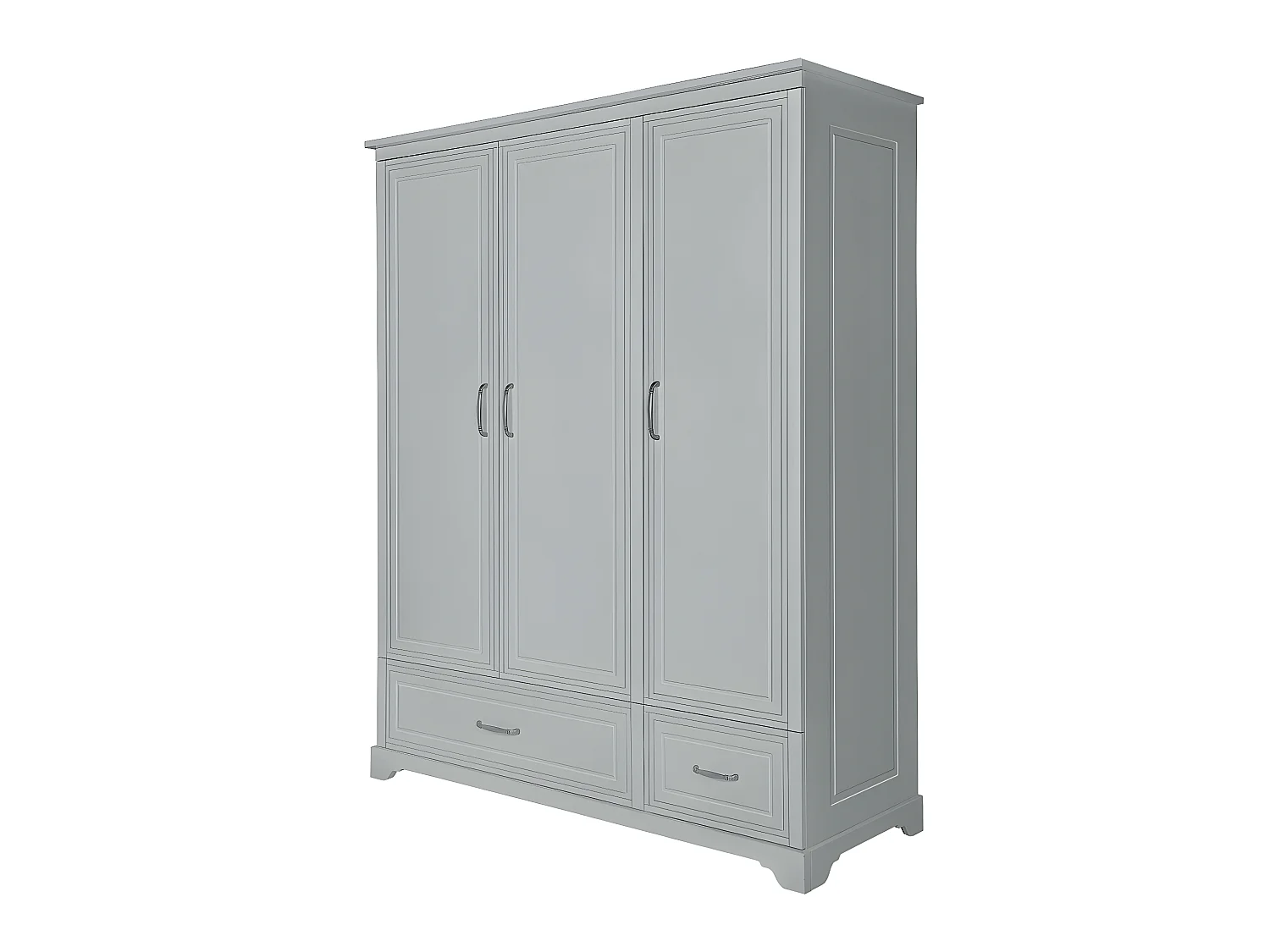 Armoire 3 portes 2 tiroirs Melody Gris