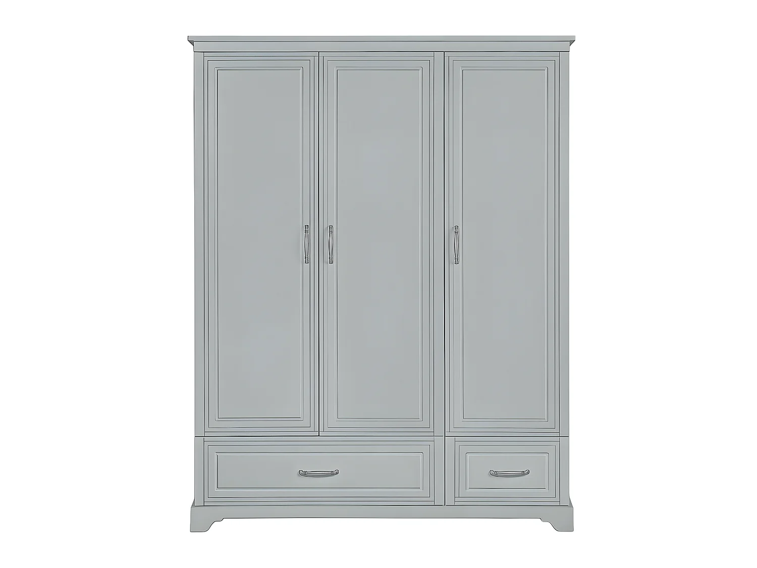 Armoire 3 portes 2 tiroirs Melody Gris
