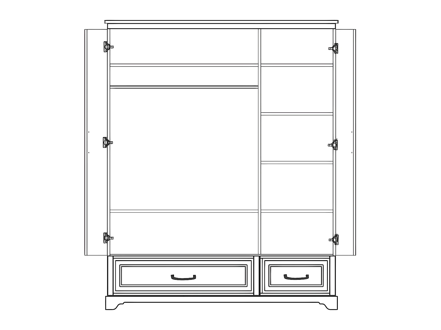 Armoire 3 portes 2 tiroirs Melody Gris