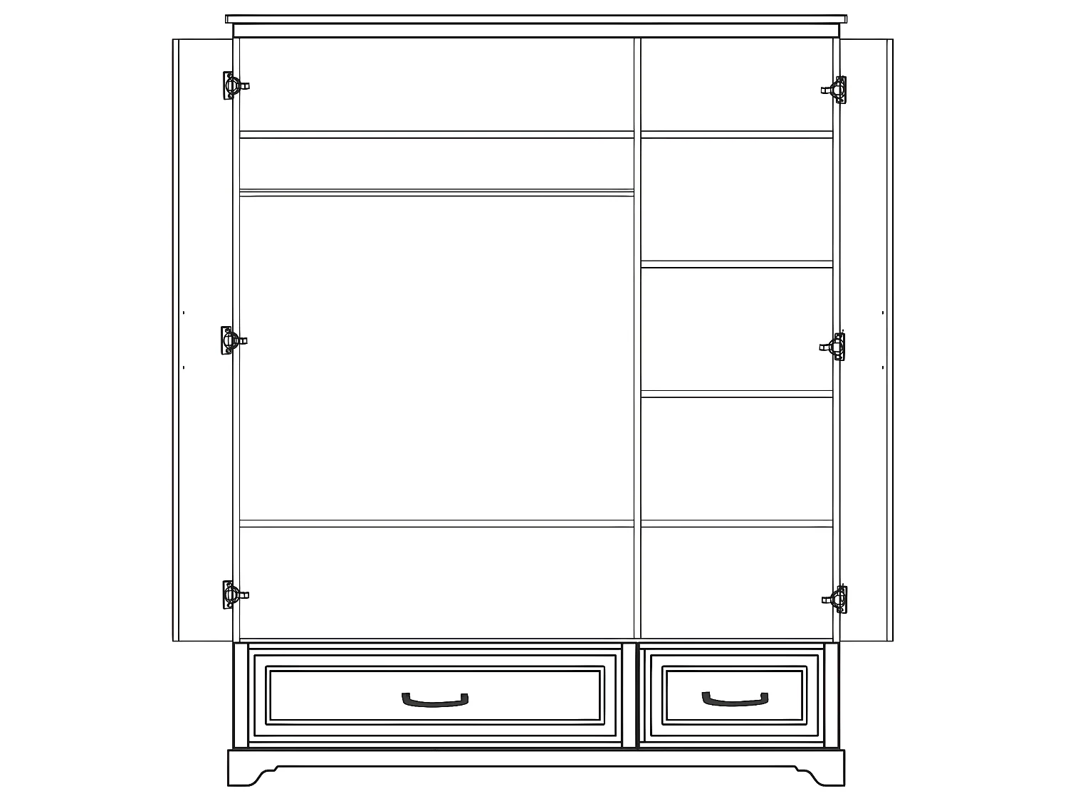 Armoire 3 portes 2 tiroirs Melody Gris