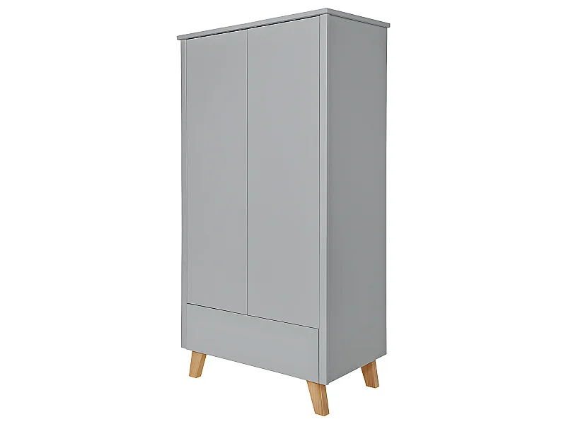 Armoire 2 portes 1 tiroir Zara Gris