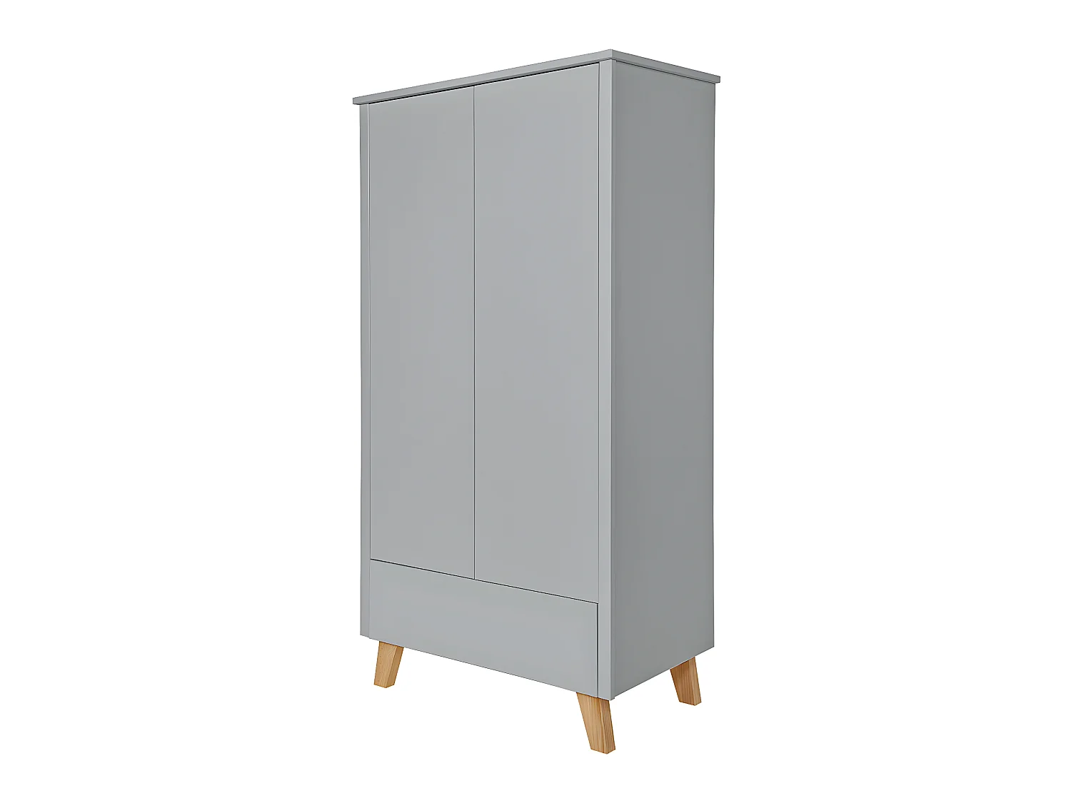 Armoire 2 portes 1 tiroir Zara Gris