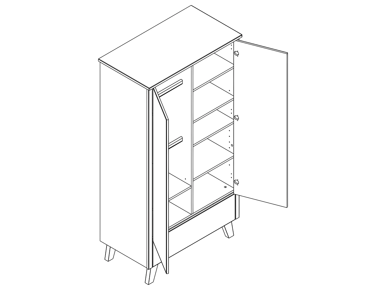 Armoire 2 portes 1 tiroir Zara Gris