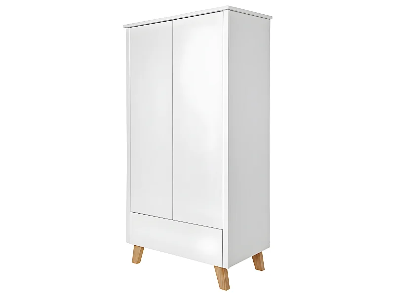Armoire 2 portes 1 tiroir Zara Blanc