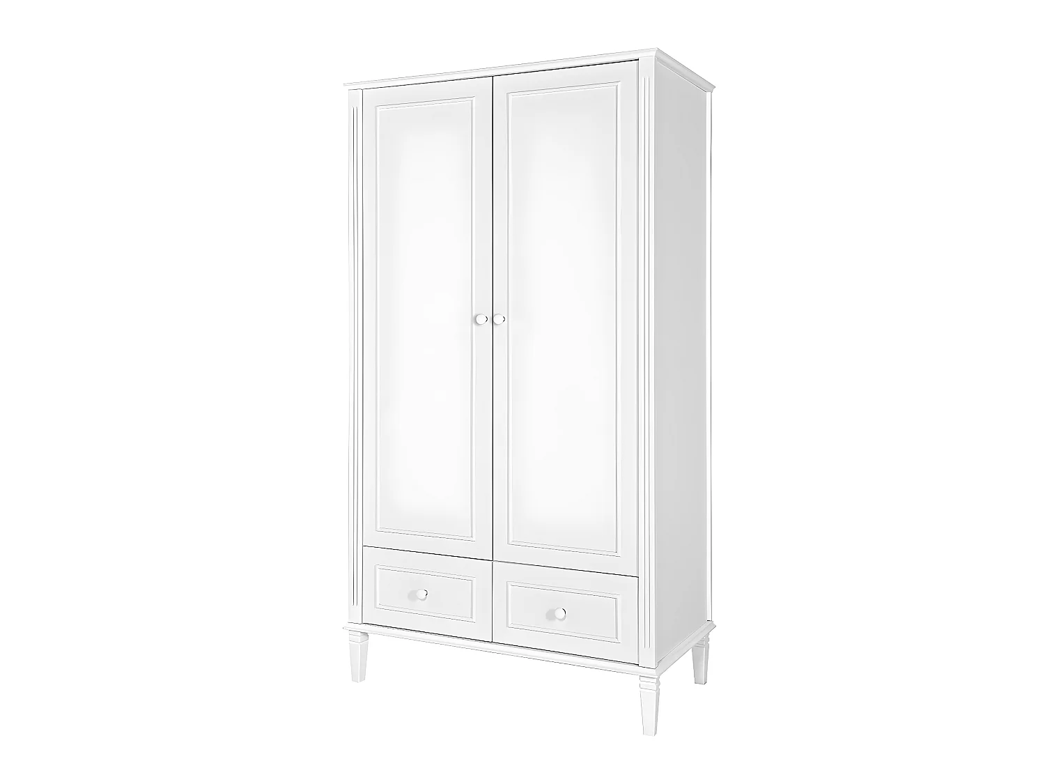 Armoire 2 portes 2 tiroirs Bianka Blanc
