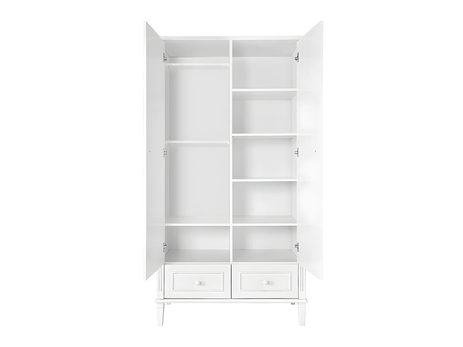 Armoire 2 portes 2 tiroirs Bianka Blanc