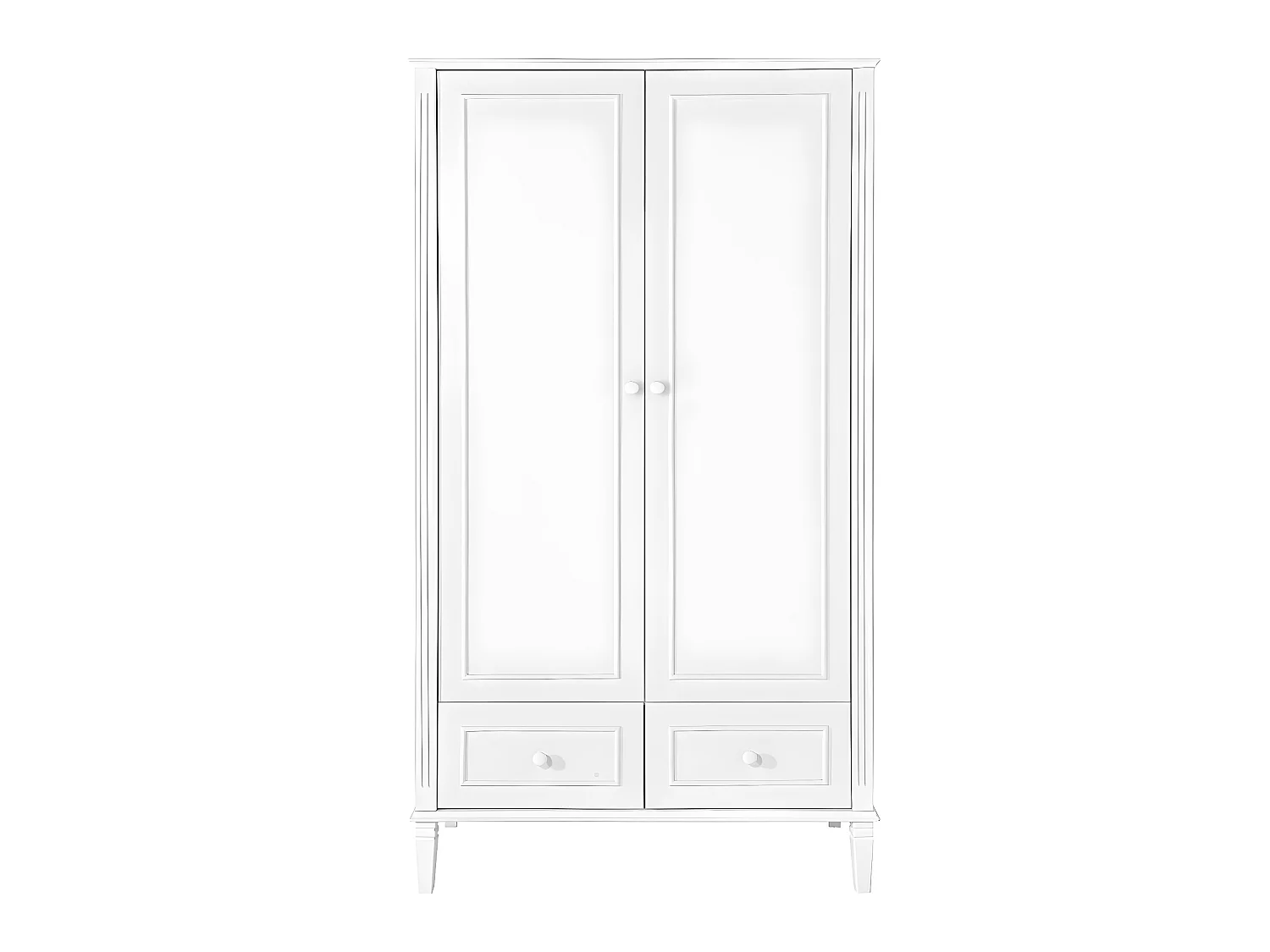 Armoire 2 portes 2 tiroirs Bianka Blanc