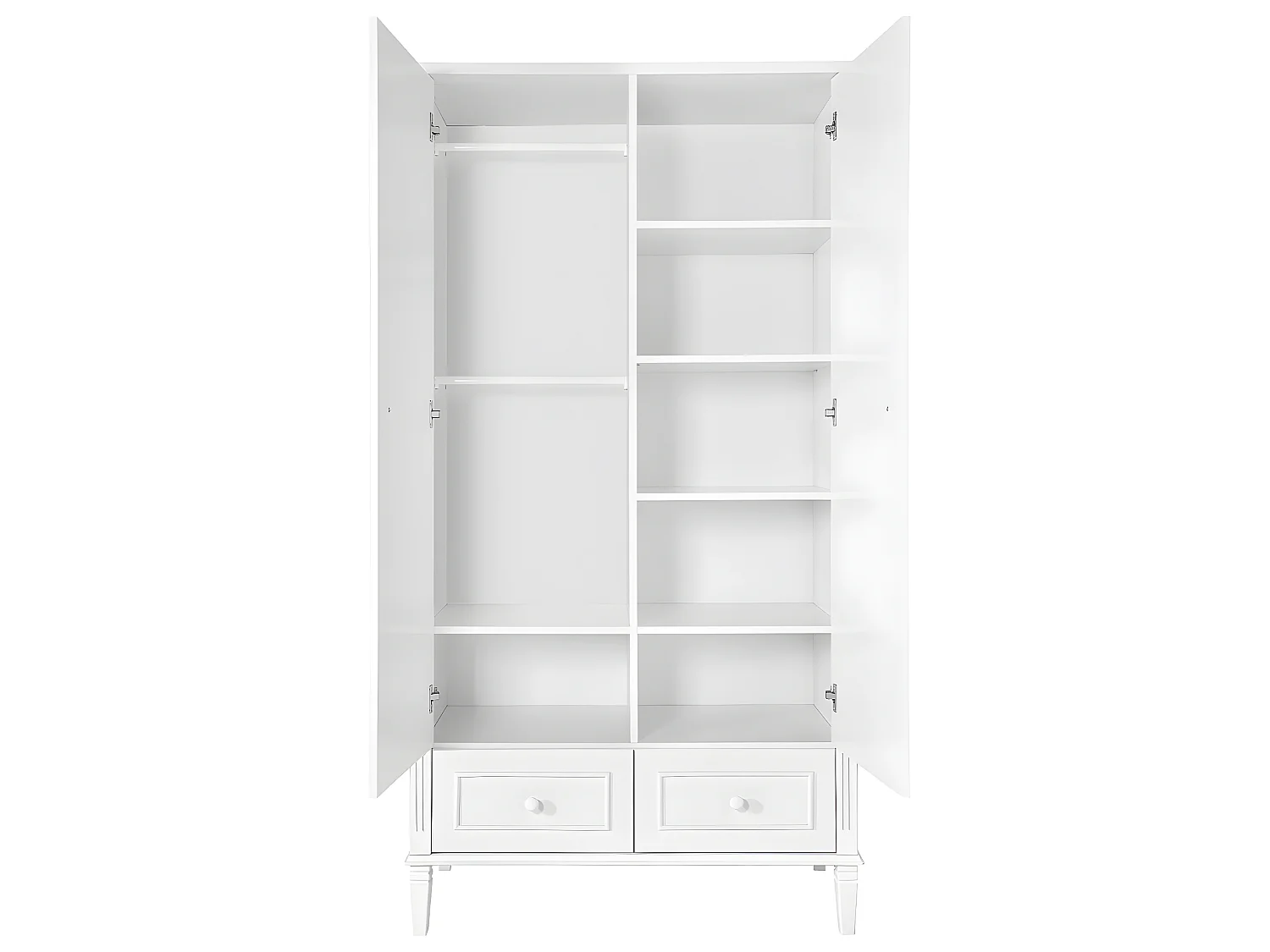 Armoire 2 portes 2 tiroirs Bianka Blanc