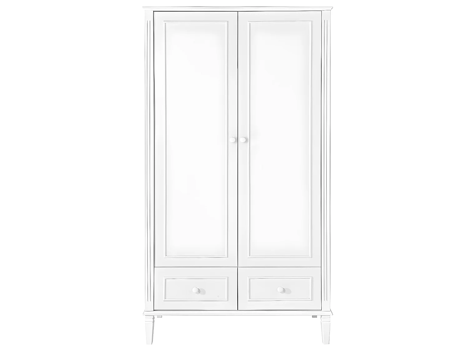 Armoire 2 portes 2 tiroirs Bianka Blanc
