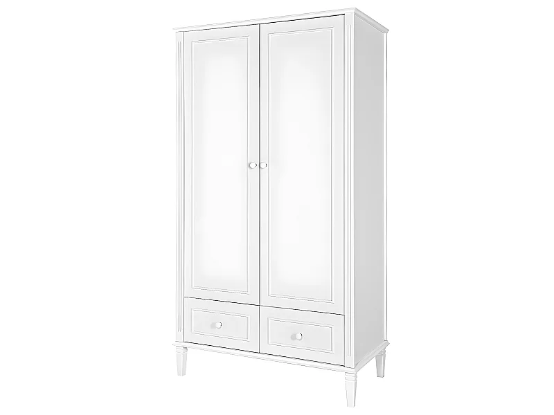 Armoire 2 portes 2 tiroirs Bianka Blanc