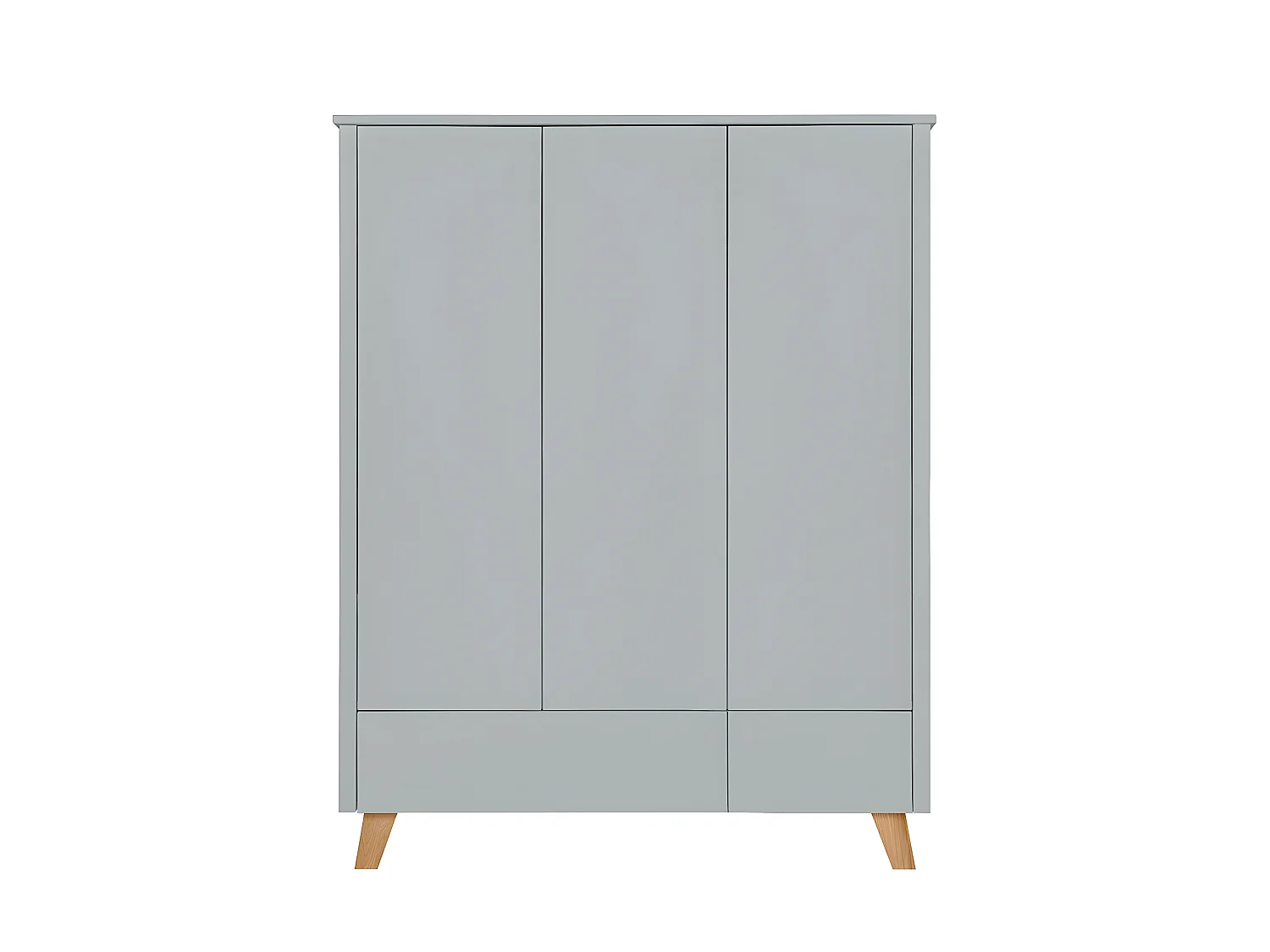 Armoire 3 portes 2 tiroirs Zara Gris