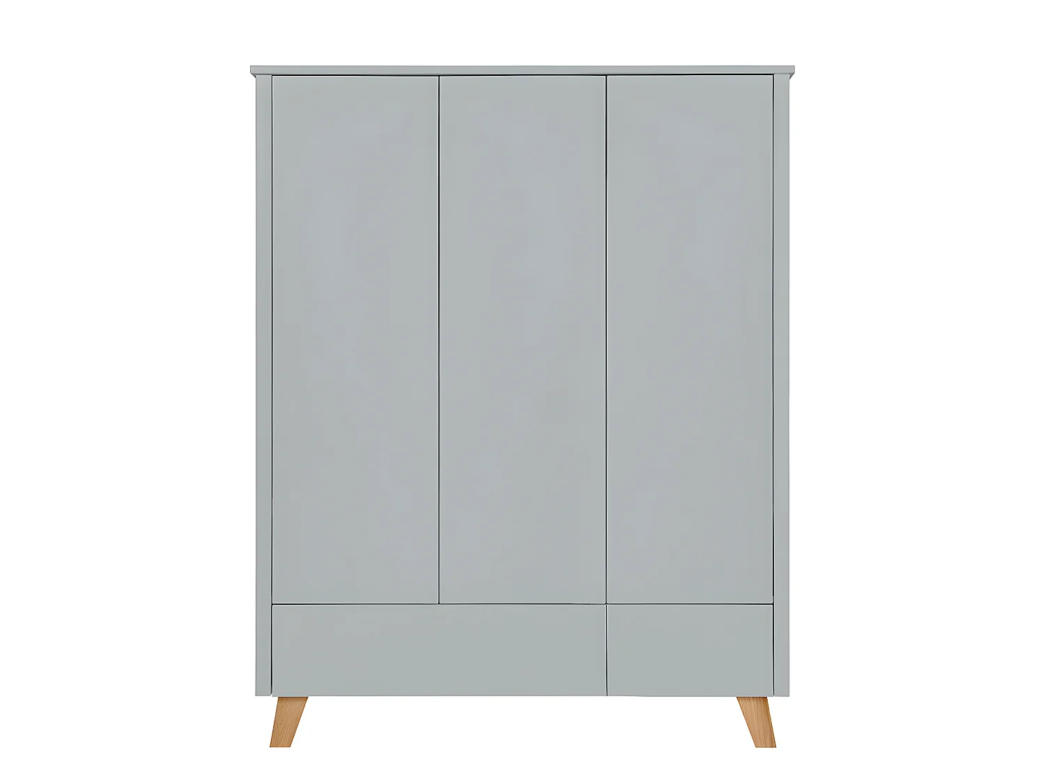 Armoire 3 portes 2 tiroirs Zara Gris