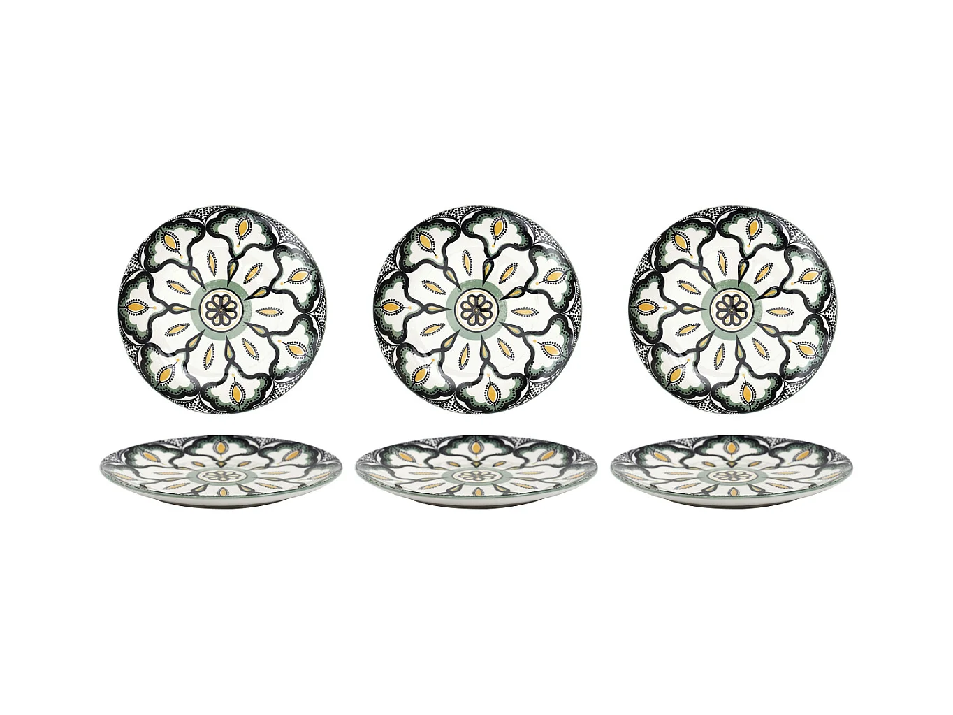 Piatti in porcellana decorata Mandala (Set di 6) Piatti per la cena - 19 cm