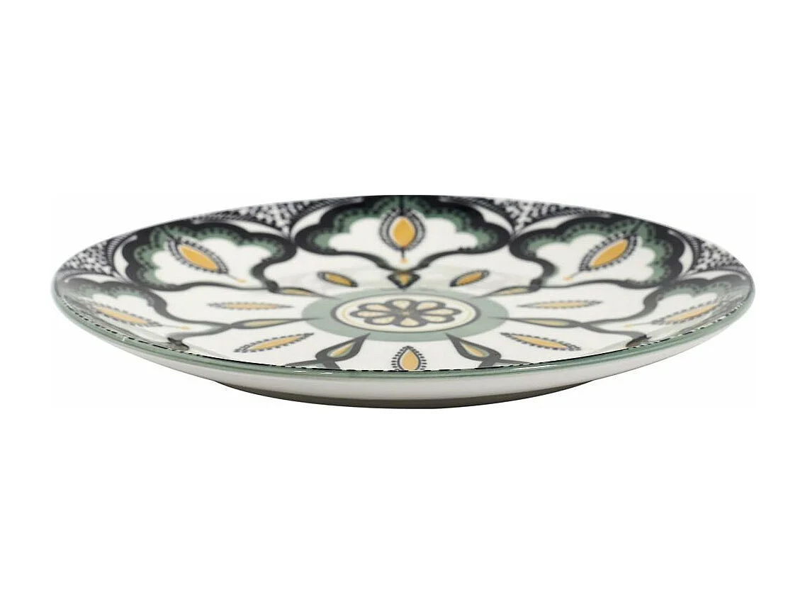 Assiettes en porcelaine décorée Mandala (Lot de 6) Assiettes plates - 19 cm